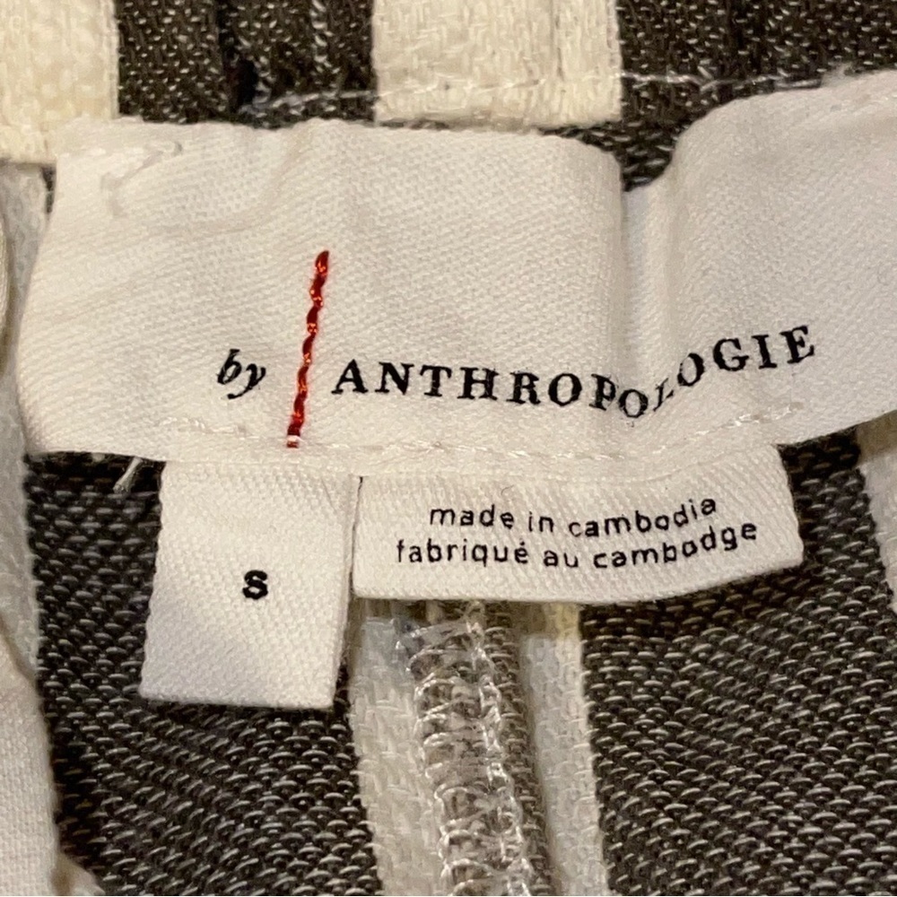 Anthropologie Multicolor Striped Belted Straight Leg Women Pants Size S - Picture 9 of 11